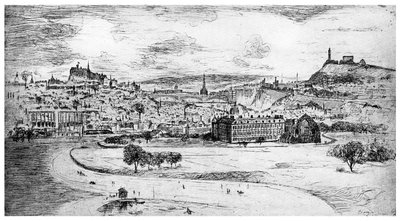 Edinburgh általános képe, az Arthurs Seat felől, 1900 alkotó: Unbekannt
