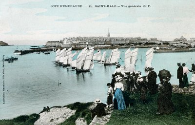 Saint Malo általános képe, Bretagne, Franciaország, 20. század alkotó: Unbekannt