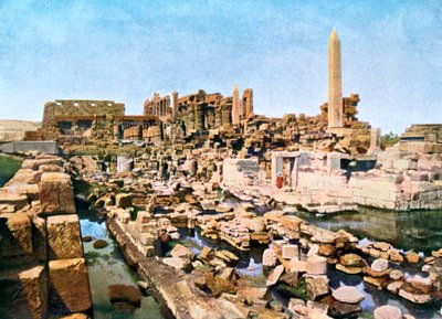 Amun-Re nagy templomának általános képe, Karnak, Luxor, Egyiptom, XX. század alkotó: Unbekannt