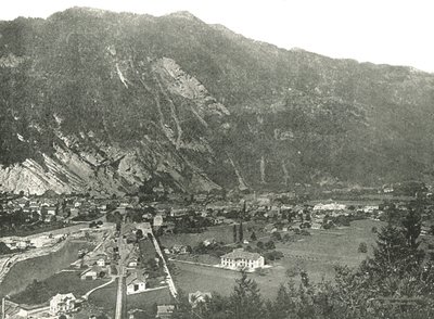 Interlaken városának általános képe, Svájc, 1895. alkotó: Unbekannt