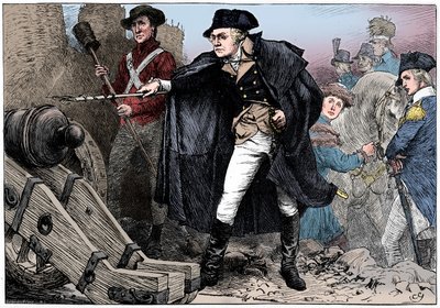 George Washington Yorktown ostrománál, Virginia államban, 1781 c1880 alkotó: Unbekannt