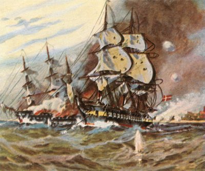Német ütegtámadás az eckernfördei tengerpartról, 1849. április 5., 1936. alkotó: Unbekannt