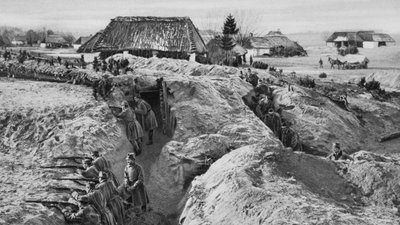 Német gyalogság lövészárkokban Jasionnában, Lengyelországban, I. világháború, 1915 alkotó: Unbekannt