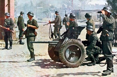 Német gyalogosok könnyűtüzérséggel, Oroszország, 1943 alkotó: Unbekannt