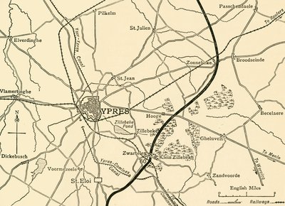 Német állások Ypres közelében, Flandria, Első világháború, 1915, c1920. alkotó: Unbekannt