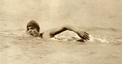 Gertrude Ederle, az első nő, aki átúszta a Csatornát, 1926, 1935. alkotó: Unbekannt