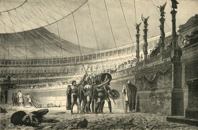 Gladiátorok tisztelegnek a császár előtt, mielőtt csatlakoztak a harchoz, 1890. alkotó: Unbekannt