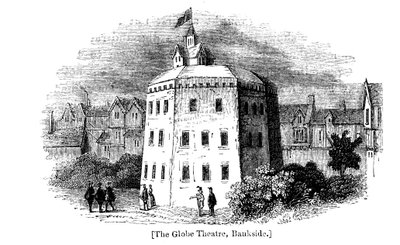 Globe Theatre, Bankside, Southwark, London, ahogyan 1598-ban megjelent alkotó: Unbekannt