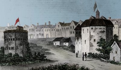 Globe Theatre, Bankside, Southwark right and the Bear Garden, c1597 1825. alkotó: Unbekannt