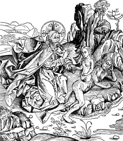 Isten Ádám bordájából teremtette Évát, 1493 alkotó: Unbekannt