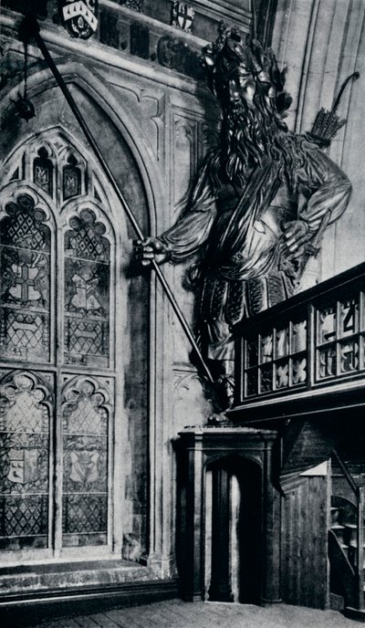 Gog Gogmagog, az egyik a két városi óriás közül, akik a londoni Guildhall tűzvészben égtek le, 1940 alkotó: Unbekannt