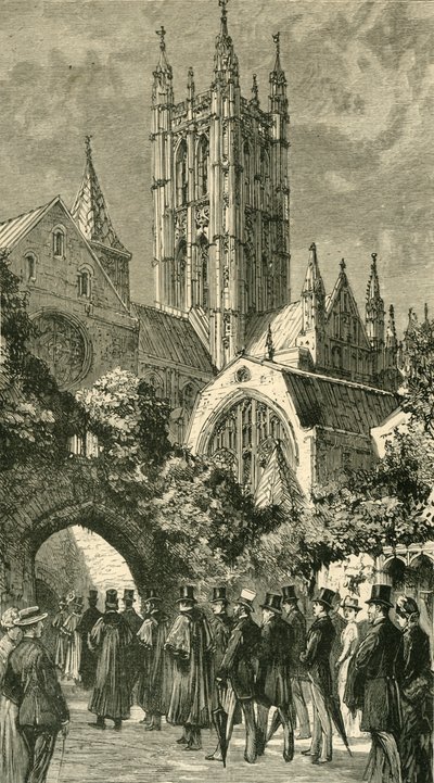 Szolgáltatás a sötét bejáratnál: Gyarmati és indiai látogatók Canterburyben, 1886. alkotó: Unbekannt