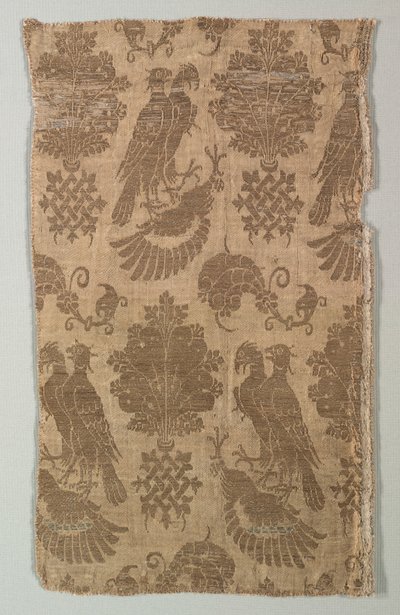 Aranymintás selyem sólymokkal és címertannal, 1360-1400. alkotó: Unbekannt