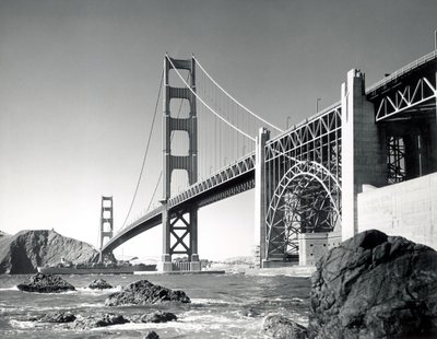 Golden Gate Bridge 1950, Kalifornia (f/w fotó) alkotó: Unbekannt
