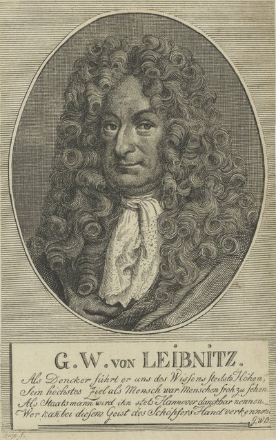 Gottfried Wilhelm Leibniz 1646-1716, c. 1710 alkotó: Unbekannt