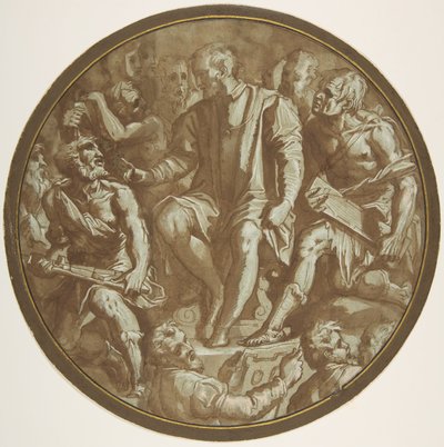 I. Cosimo toszkánai nagyherceg Művészeitől körülvéve., kb. 1556-62. alkotó: Unbekannt
