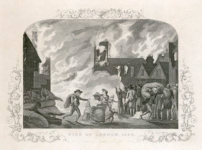 Londoni nagy tűzvész, 1666 c19. század alkotó: Unbekannt