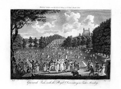 Greenwich Park, a Királyi Obszervatóriummal, 1804 húsvét hétfőjén, Londonban alkotó: Unbekannt
