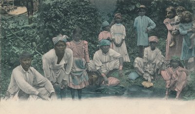 Üdvözlet Jamaicáról. Coolies mosás, 1905. alkotó: Unbekannt