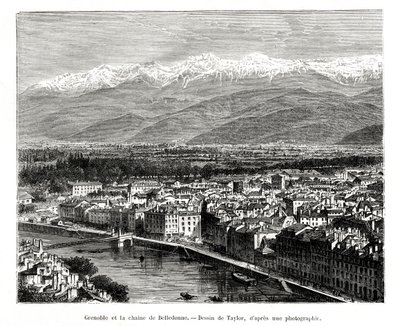 Grenoble a Belledonne-hegységből, Franciaország, 1886 alkotó: Unbekannt