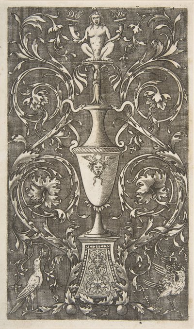 Groteszk vázával, madarakkal és akantusztekercsekkel, kb. 1515-1600. alkotó: Unbekannt