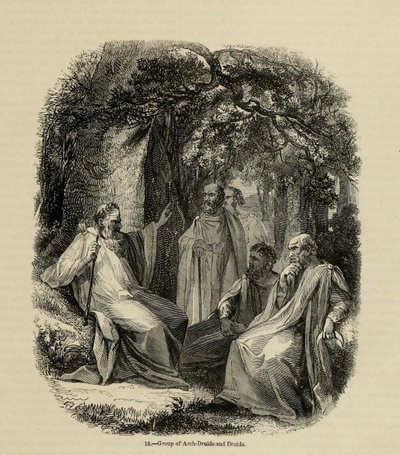 Archdruidák és druidák csoportja Az Old England: A Pitorial Museum, 1845 című könyvből alkotó: Unbekannt