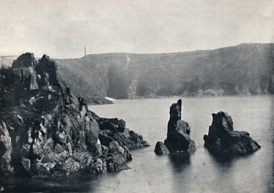 Guernsey – Moulin Huet-öböl, a Kutya- és Oroszlán-sziklákkal, 1895 alkotó: Unbekannt