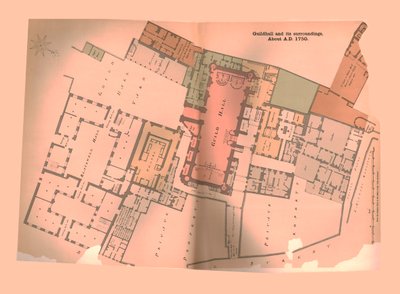 Guild Hall City of London terv, c1750, 1886 alkotó: Unbekannt