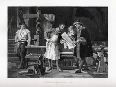 Gutenberg 1400-1468, 1882 alkotó: Unbekannt