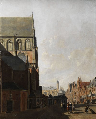 Haarlem, kilátás a városra (városi templom és piactér) alkotó: Unbekannt