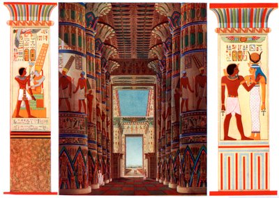 Oszlopok csarnoka a karnaki nagy templomban, Egyiptom, 1933-1934 alkotó: Unbekannt