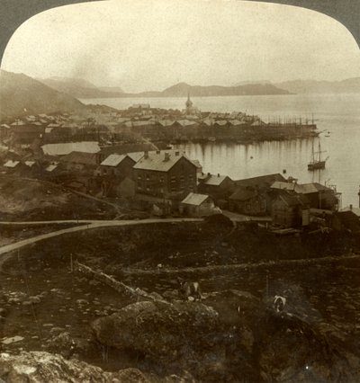 Hammerfest. A világ legészakibb városa – nincs naplemente május 13. és július 29. között, Norvégia, 1905. alkotó: Unbekannt
