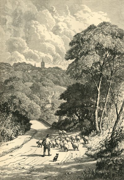 Hampstead, a Kilburn Roadról, 1876. alkotó: Unbekannt