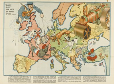 Hark! Hark! A kutyák ugatnak! Európai szatirikus térkép, 1914 alkotó: Unbekannt