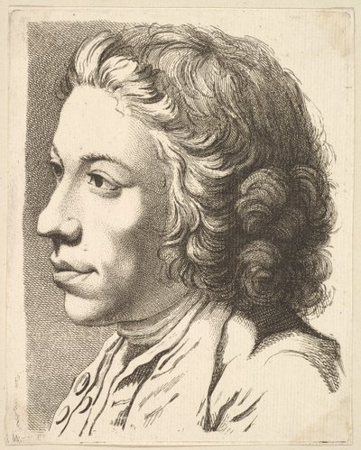 Profilos ember feje, Livre de Têtes Gravées dapres F. Boucher et Autres..., 18. század. alkotó: Unbekannt