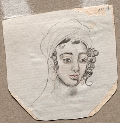 Egy fiatalember feje, 1800-as évek elején. alkotó: Unbekannt