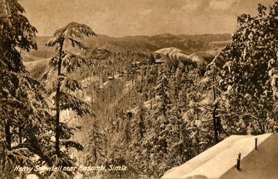 Erős havazás Kasumpti közelében, Shimla, 1918-c1939. alkotó: Unbekannt