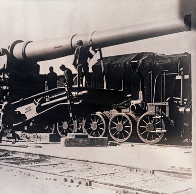 Nehéztüzérség egy vonaton, c1914-c1918 alkotó: Unbekannt