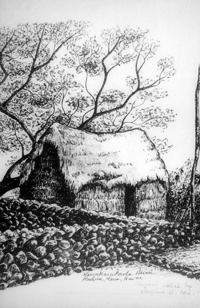 Heiau, Kailua-Kona, Hawaii, 19. század alkotó: Unbekannt