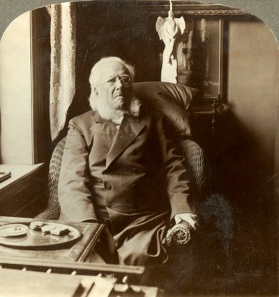 Henrik Ibsen, a költő, aki előtt az egész világ tiszteleg, otthon Christiania, Norvégia, 1905. alkotó: Unbekannt