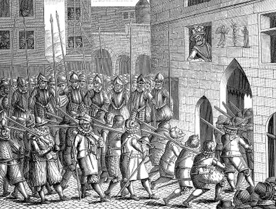IV. francia Henrik a spanyolok Párizsból való távozását figyeli, 1594. március 22. alkotó: Unbekannt