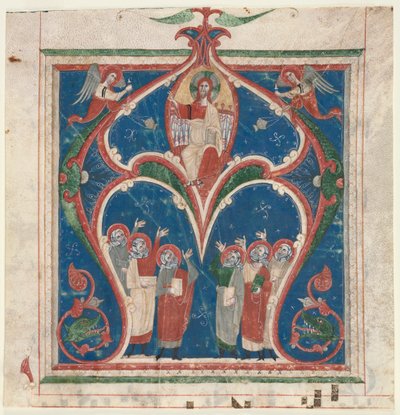 Történeti kezdőbetű A Kivágva egy antifóniából: Krisztus a fenségben a prófétakkal, c. 1280-1300. alkotó: Unbekannt