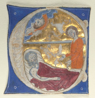 Egy Bibliából kivágott történeti kezdeti, 1200-as évek. alkotó: Unbekannt