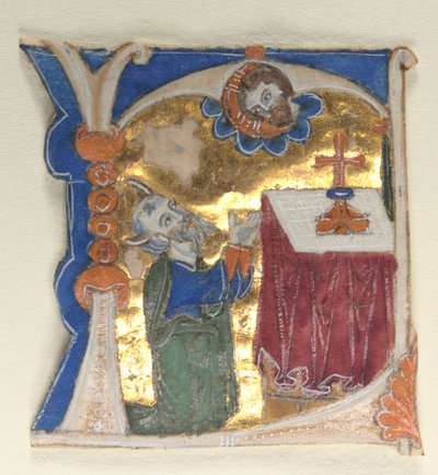 Egy Bibliából kivágott történeti kezdeti, 1200-as évek. alkotó: Unbekannt