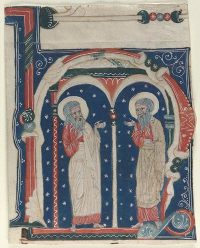 Történeti kezdőbetű H Kivágva egy antifóniából: SS. Remete Pál és Antal, c1200-1230. alkotó: Unbekannt