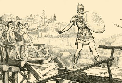 Horatius Cocles védi a hidat, 1890. alkotó: Unbekannt