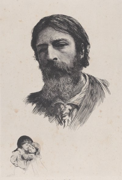 Hubert Herkomer A.R.A. és gyermekei 1879 után. alkotó: Unbekannt