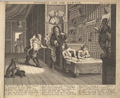 Hudibras és az ügyvéd 12. tábla: Illusztrációk Samuel Butlershez Hudibras, 1725-30. alkotó: Unbekannt