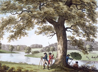 Humphry Repton földmérés teodolittal, 18. század vége – 19. század eleje alkotó: Unbekannt