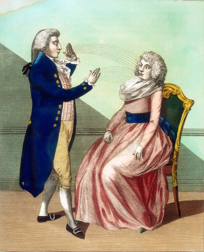 Hipnotizőr, aki megbabonáz egy pácienst, c1795 alkotó: Unbekannt